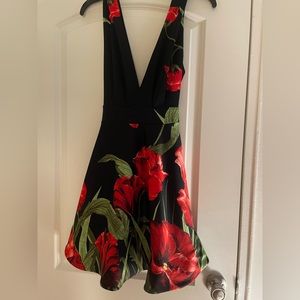 flower V neck dress, used once but in excellent condition